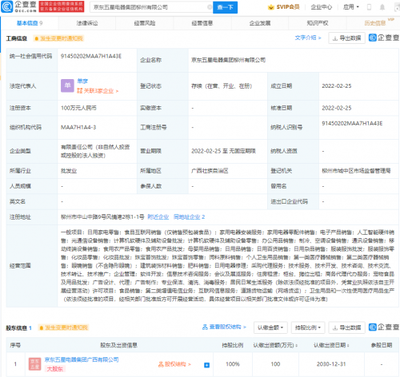 京東在柳州成立新公司，拓展人工智能硬件及電子產品業務